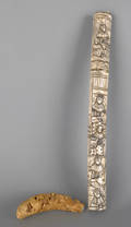 Chinese carved ivory cane grip