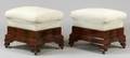 Pair of Classical Mahogany Veneer Ottomans