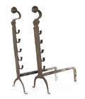 Pair of wrought iron andirons