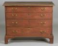 Red Painted Birch Chest of Drawers