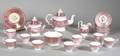 Twentyfive Piece Pink Lustre Porcelain Tea Set