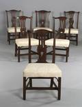 Set of Six Chippendale Mahogany Upholstered Side Chairs
