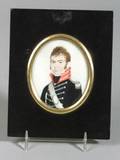 American School 19th Century Miniature Portrait of a Military Officer