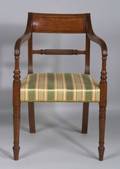 Federal Mahogany Carved and Inlaid Armchair