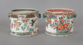 Pair of Chinese Kangxi porcelain cache pots