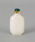 Chinese carved white jade snuff bottle