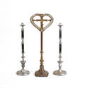 Pair of religious candlesticks