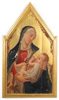 Old Masters style oil and gold leaf icon of the Madonna and Child