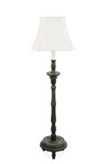 Turned Wood  Teal Painted Floor Lamp 20th C