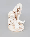 Alabaster sculpture of two children
