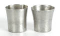 Two Wallingford Connecticut pewter beakers ca 1830