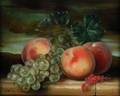 Dominique Obeniche Continental 20th Century Still Life with Peaches Grapes and Currants
