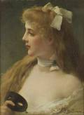 Jules Frederic Ballavoine French 18551901 An Elegant Lady in Profile