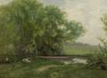 Albion Harris Bicknell American 18371915 In the ShallowsScene with Geese and Punt