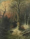 John J Zang American fl1883 A Forest Clearing Winter