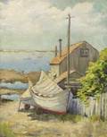 Frederick Cumming American 20th Century Shoreside Cottage