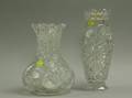 Two Colorless Cut Glass Vases