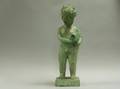 Green Patinated Bronze Boy with Fish Garden Fountain