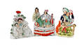 Three Staffordshire figures
