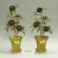 Gilt Metal Floral Wall Sconce and Two Ornaments