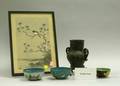 Seventeen Asian Porcelain Cloisonne Bronze and Decorative Items