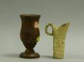 Carved Ivory Ewer and a Pitcairn Island Turned Wooden Chalice