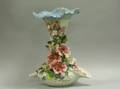 European High Relief Floral and Bird Decorated Ceramic Floor Vase