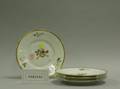 Set of Thirteen Royal Copenhagen Sepia Floral and Gold Band Decorated Porcelain Plates