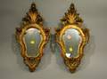 Pair Italian Rococostyle Giltwood Mirrors