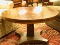 Neoclassical Inlaid Adjustable Mahogany Occasional Table together with a Regencyst yle side board