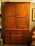 Pine Paneled Stepback Cupboard