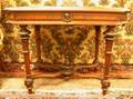 Renaissance Revival White Marbletop Walnut Library Table