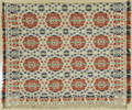 Pennsylvania red blue and green jacquard coverlet