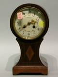Tiffany  Co French Inlaid Mahogany Mantel Clock