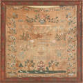 Silk on linen sampler dated
