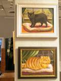 Barbara Moody American 20th Century Lot of Two Cat Paintings