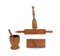 Three tiger maple kitchen articles 19th c