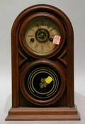 Daniel Pratts Victorian Walnut Ionic Thirtyhour Alarm Mantel Clock