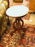 Victorian White Marbletop Walnut Stand