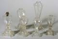 Five Colorless Freeblown and Pressed Glass Fluid Lamps