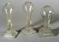 Four Freeblown and Pressed Lacy Glass Fluid Lamps