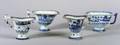 Four Canton Helmet Cream Pitchers