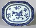 Blue and White Chinese Export Porcelain Octagonal Oblong Platter