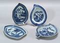 Four Leafshaped Canton Porcelain Dishes