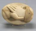 Carved Stone Clasped Hands Paperweight