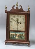 Federal Mahogany Pillar and Scroll Clock