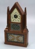Mahogany Gothic Steeple on Steeple Clock