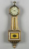 Federal Gilt Gesso and Mahogany Presentation Banjo Clock