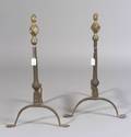 Pair Brass and Iron Andirons