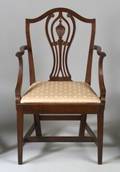 Federal Mahogany Carved Pedestalback Armchair